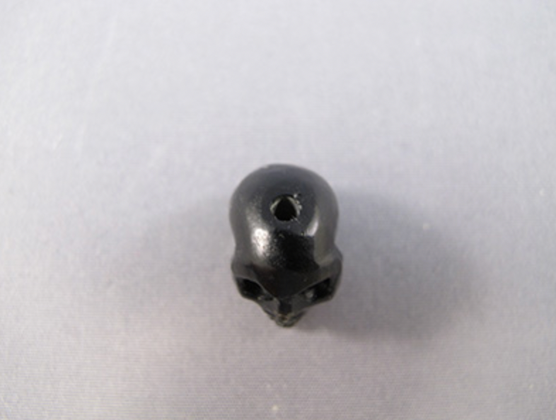 TK-S-1.5-b-sh : Stonehenge Black Tektite Crystal Skull Bead