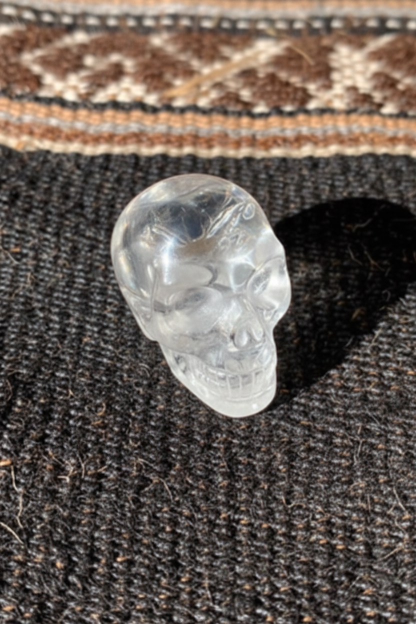 J-Q-Q : Q'ero Light Infused Quartz Crystal Skull Drilled Pendant