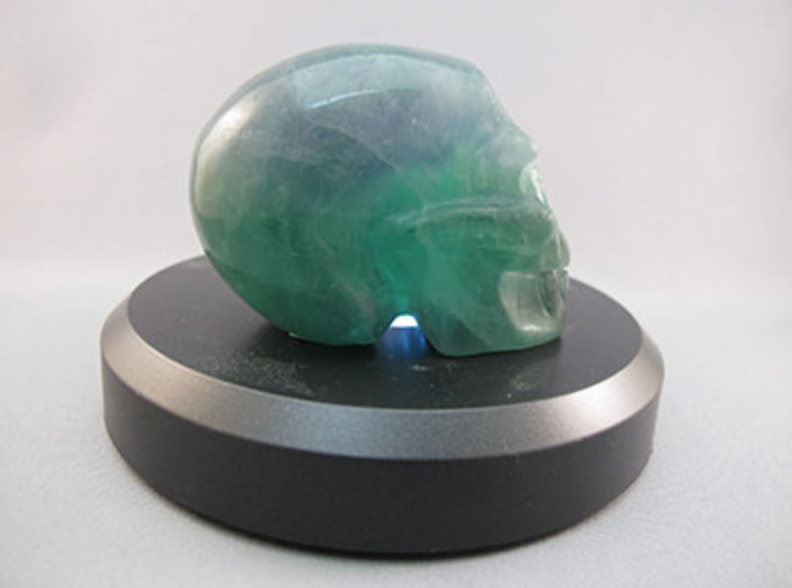 A-F-M-246 : Adoption Green, Blue and White Fluorite Crystal Skull