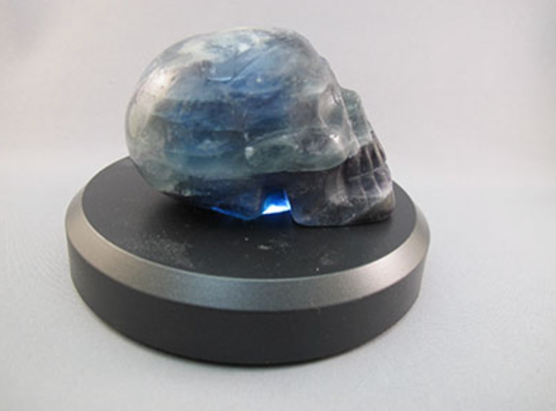 A-F-M-327 : Adoption Blue, Purple, Green & White Fluorite Crystal Skull